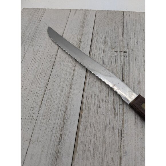 Robinson Knife Co 8” Carving Utility Knife #3 Serrated Wood Handle 12 1/2" Total - Picture 3 of 8